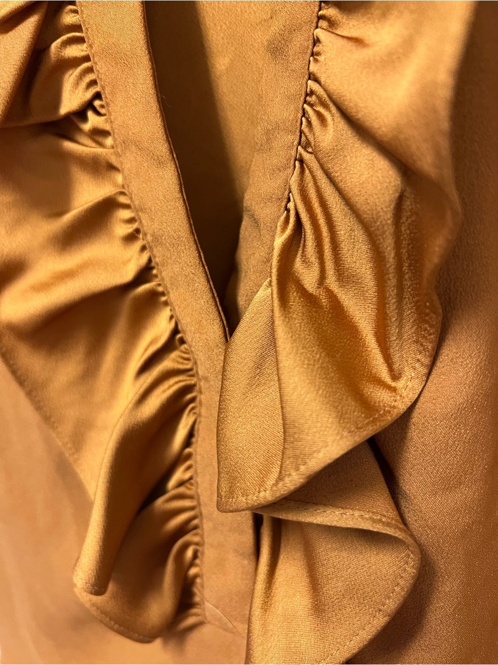 J. Crew Women's Ruffle V-Neck Shell Top - Orange Rust - Picture 4 of 12